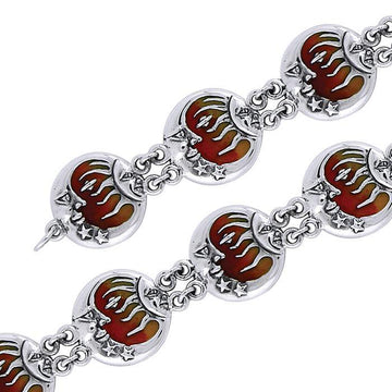 Moons Celestial Sterling Silver Bracelet with Enamel TBL090 - Jewelry